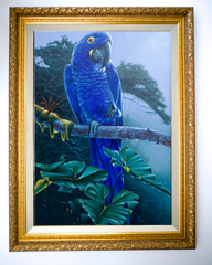 Blue Parrot in the Jungle - Hudsadayuth | 60 x 90 cm