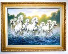 White Horses and Rivers - Kittiphong  | 90 x 60 cm