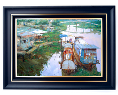 Alongside the river at Ayutthaya – Somchai | 80 x 120 cm