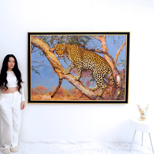 Leopard in a Tree – Somchai | 150 x 100 cm