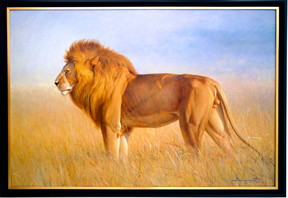 Lion in the Savannah – Somchai | 150 x 100 cm