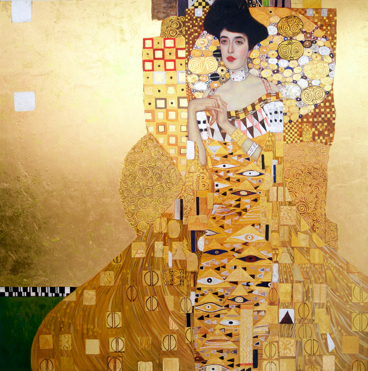 Portrait of Adele Bloch-Bauer – A Reimagined Gustav Klimt Masterpiece by Master Apollon | 200 x 200 cm