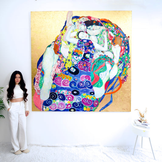 The Maidens – A Reimagined Gustav Klimt Masterpiece by Master Apollon | 200 x 200 cm