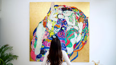 The Maidens – A Reimagined Gustav Klimt Masterpiece by Master Apollon | 200 x 200 cm