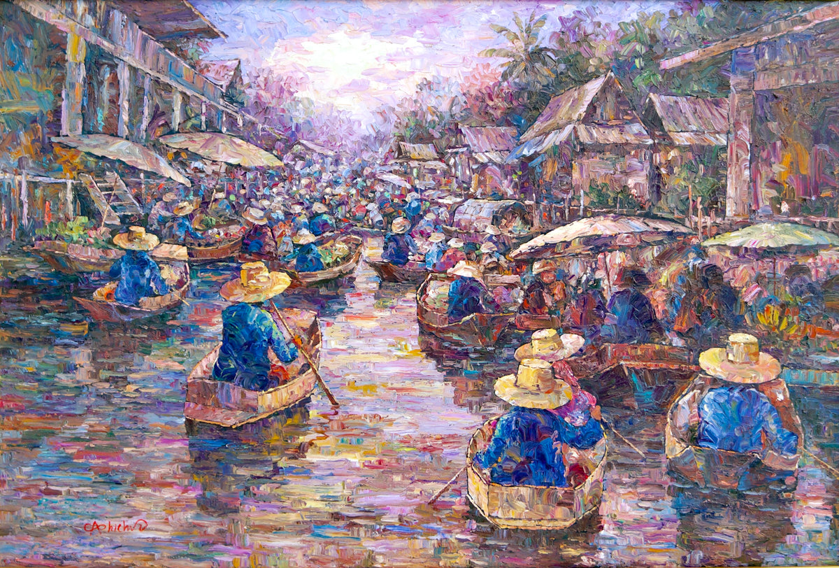 Marché flottant - Athicha   | 145 x 105 cm