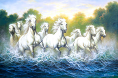 White Horses and Rivers - Kittiphong  | 90 x 60 cm