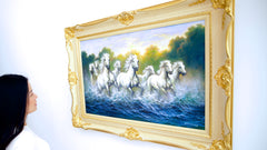 White Horses and Rivers - Kittiphong  | 90 x 60 cm