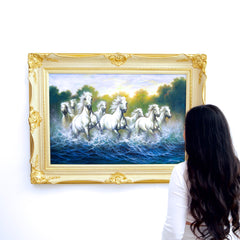 White Horses and Rivers - Kittiphong  | 90 x 60 cm