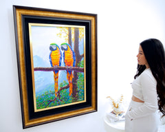 Two Macaws on a Branch - Hudsadayuth | 60 x 90 cm