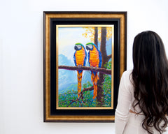 Two Macaws on a Branch - Hudsadayuth | 60 x 90 cm