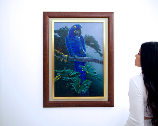 Blue Parrot in the Jungle - Hudsadayuth | 60 x 90 cm