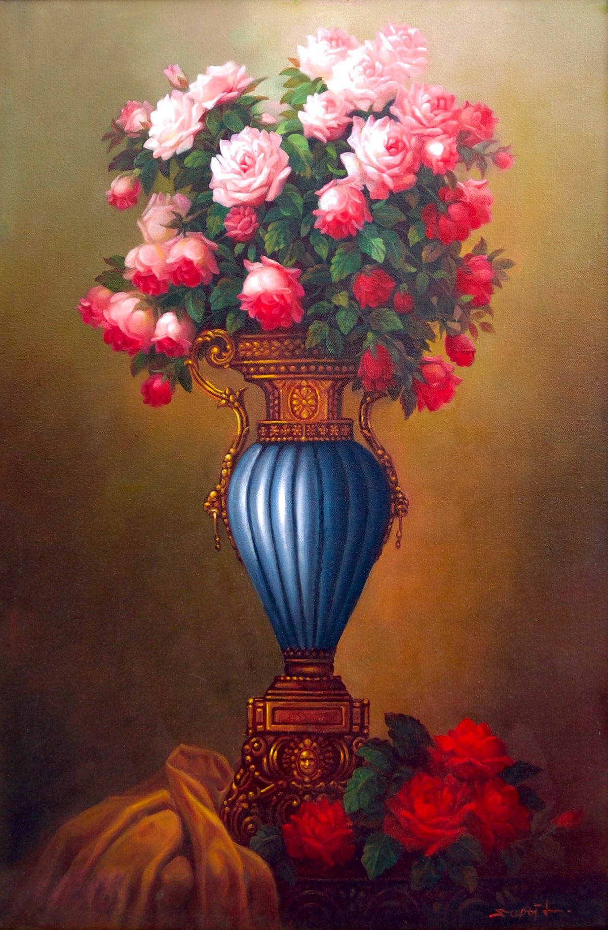 Flowers in an Antique Vase - Supoj | 60 x 90 cm